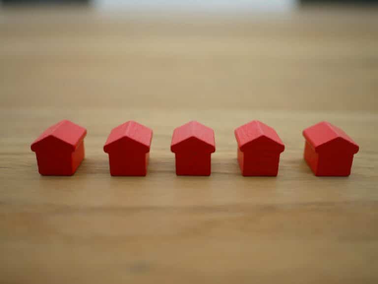 red blocks on brown wooden table